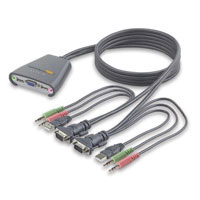 BELKIN KVM CA 2 PUERTOS A USB CON AUDIO Y CON CABLES INTEGRADOS (F1DL102UEA)